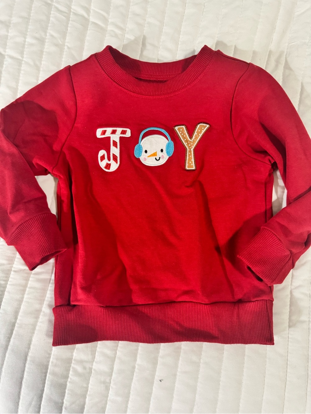 Little Sleepies Red 'JOY' Appliqué Kids Sweatshirt